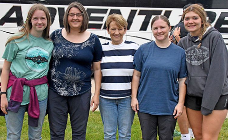Christian Resource Center’s Travel Camp has now impacted three generations of campers who have gone on trips to get in touch with nature and grow closer together in faith. Travel Camp has become a beloved family tradition for the family of Caroline Epp (center). Current and former Epp family travel campers include, from left, Mercedez and Alexis McMillan, Epp, Brittany Rice and Emalee Kumke.