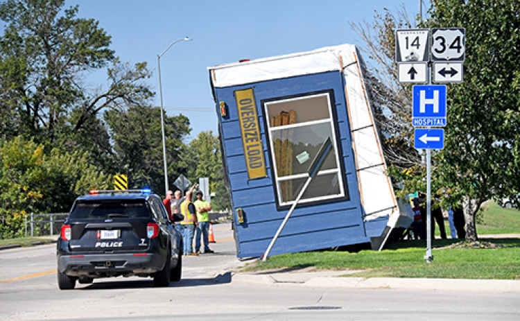 The scene near McDonalds at midafternoon on Monday