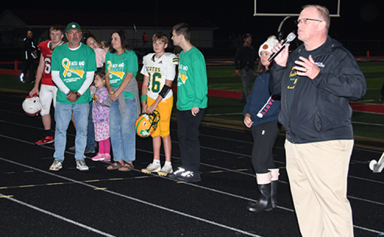 Gary Peters speaks during a rally for the Pediatric Cancer Action Network