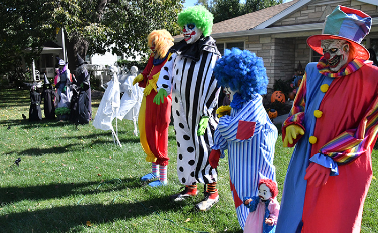 Colorful characters -- some spooky, some silly -- fill Annie Gibson’s front yard on L Street in what has become an annual, growing tradition.