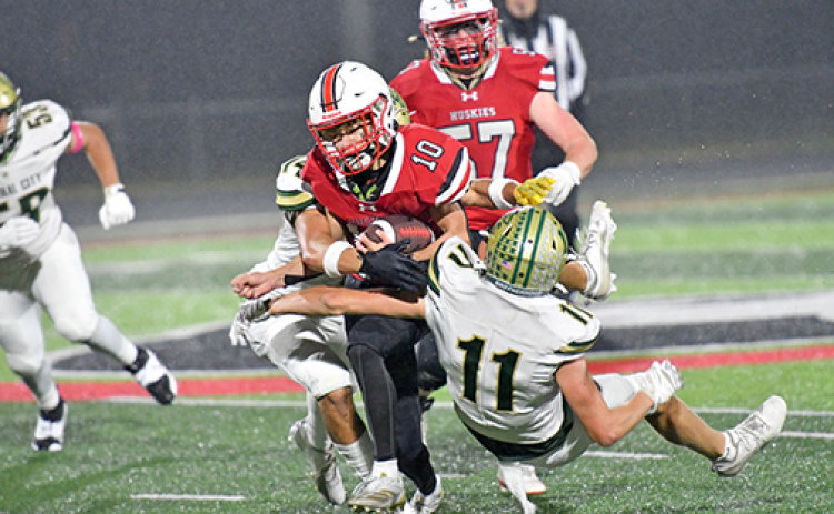 Ian Jensen was Aurora’s bell cow offensively in a 27-12 win over Central City Friday, totaling 32 carries for 206 yards and two touchdowns. Jensen has 919 yards through the regular season with 524 of those coming in the last three contests.