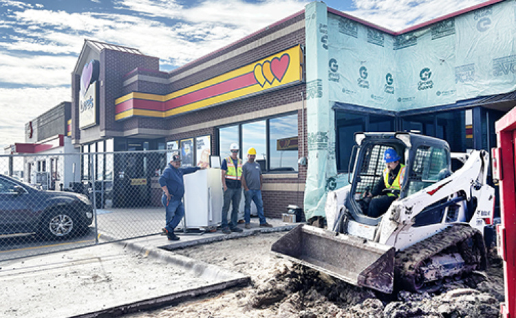 Construction work is visible now just north of the main entrance of Love’s Travel Stop at Aurora’s I-80 location. Love’s will be partially closed as of Dec. 1, though Arby’s will remain open throughout the renovation process, which is expected to be completed in March 2026.