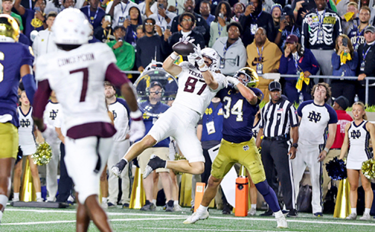 Former Husky Nate Boerkircher has put his stamp on Texas A&M’s current undefeated record this season, including a game-winning touchdown earlier in the year at Notre Dame.
