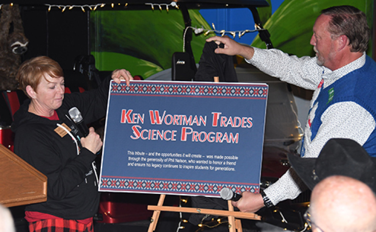 Edgerton Executive Director Mary Molliconi and Central Community College President Matt Gotchall announced a new partnership Friday involving a trades program named in honor of the late Ken Wortman.