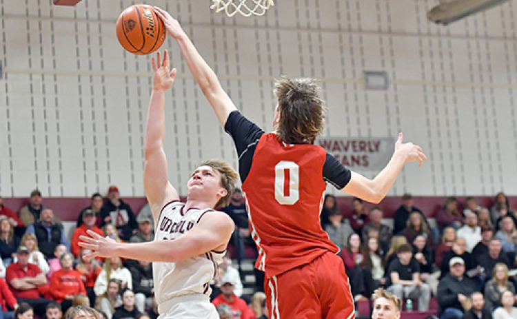 Jaxson Slagle turned in a double-double with 20 points, 10 rebounds and four blocks in Aurora’s 59-46 win at Waverly Friday.