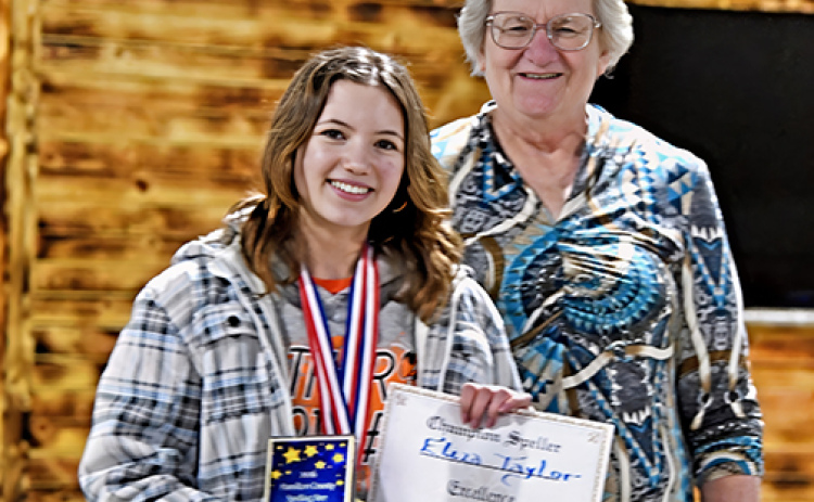 Eliza Taylor named as county champion speller