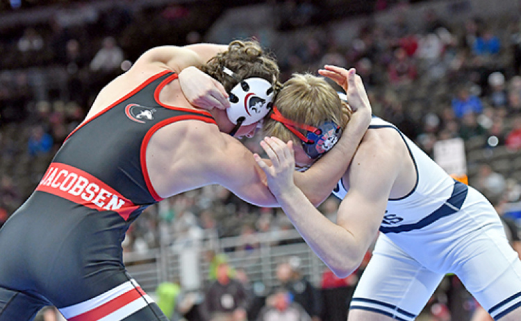 Aurora’s Owen Jacobsen wrestled his way to a third place finish in Class B’s 190-pound bracket during the state wrestling championships over the weekend.