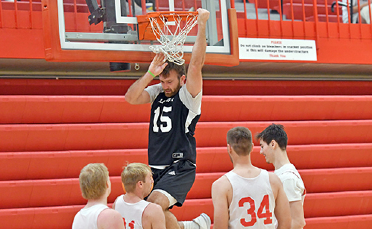 Austin Allen played in his first Aurora Alumni Tournament over the weekend and helped his Class of 2017 teammates to a championship, downing 2023 41-28 while flashing what he has left of his athletic prowess.