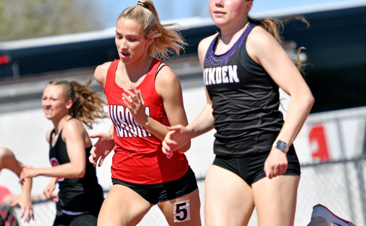 Jordyn Slagle won the 400 dash at Thursday's Gothenburg meet with a time of 59.11.