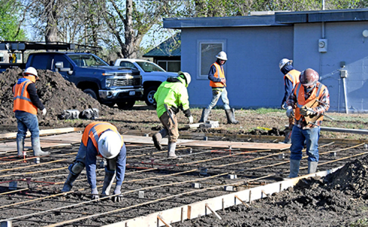 Workers from Mudd Jockies began concrete work for Marquette’s new basketball court on a recent Wednesday morning and the work was completed by that Friday.