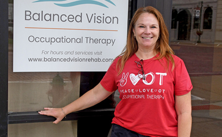 Aurora resident Kim Eberly recently opened Balanced Vision on the courthouse square. The occupational therapy practice will focus mainly on providing vision therapy to children and adults.