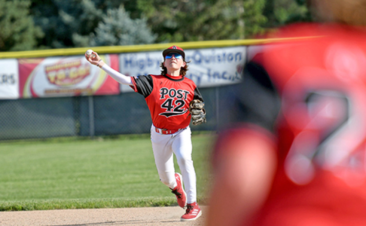 Kyson Phillips fields a grounder and makes the throw to first baseman Tate Bendorf during Aurora’s loss to York last week.
