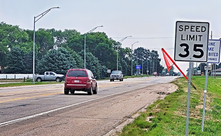 This new speed limit sign went up last week near the turnoff from Highway 34 into the new Streeter Subdivision on the west side of Aurora.