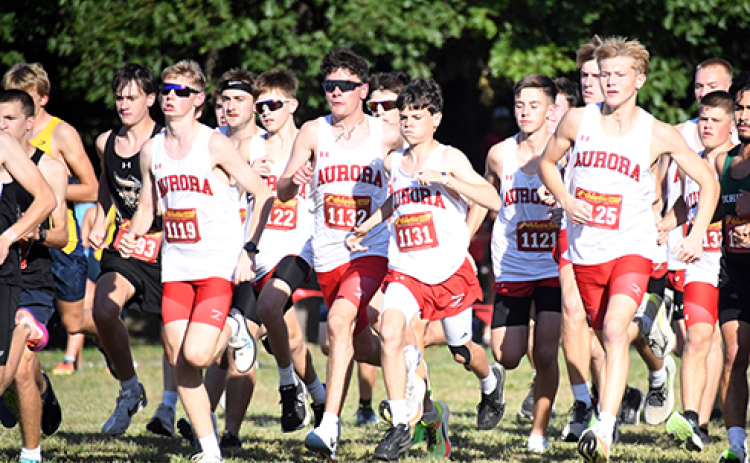 The Aurora boys placed fourth overall at the Central Conference meet Thursday at Streeter Park. Grayson Oswald broke into the top 5 in fourth with a time of 16:23 while Pablo Munoz Oliver was ninth.