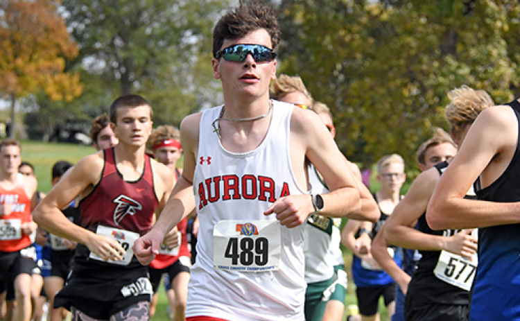 Grayson Oswald placed fourth in the NSAA Cross Country State Championships in the boys Class C race Friday afternoon with a time of 16:50, the fifth-fastest time on the Kearney course in Aurora school history.