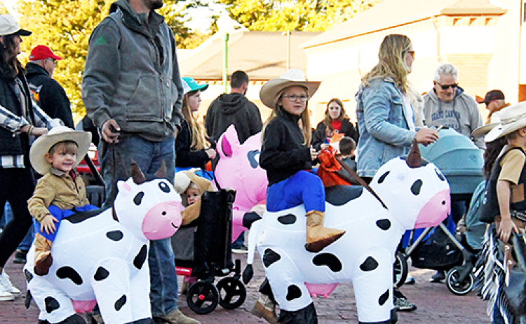 Kids ride herd on last year's edition of Scare the Square
