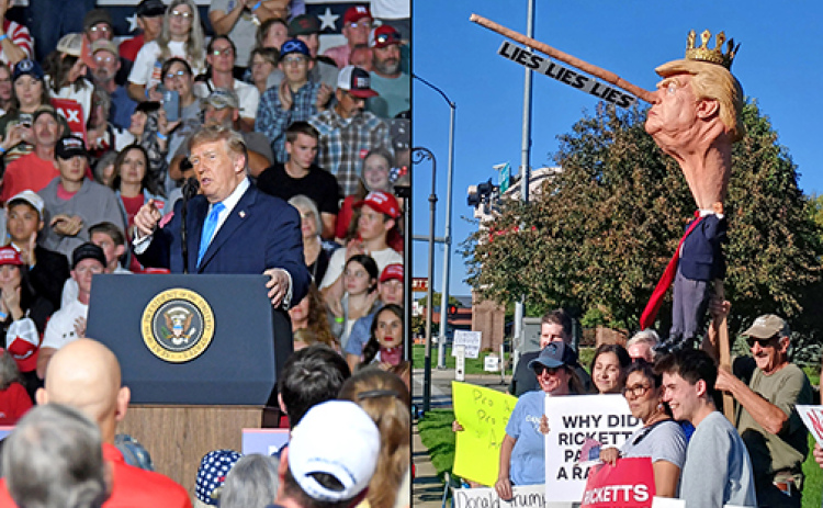 Presidential visit draws praise and protests
