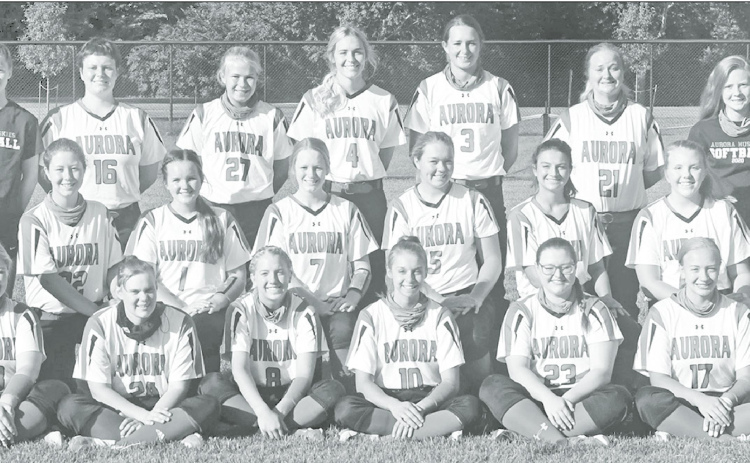 Members of the 2020 Aurora softball team include front from left: Noel Eckert, Callie Gaskill, Kaleigh Metzger, Kylie Larson, Brooklyn Moody, Courtney Oswald, Alyson Wieczorek, Lauryn Thomas. Second row: Taylor Janda, Kaelin Sparr, Meredith Sanderson, Eva Fahrnbruch, Taryn McKinney, Zaydyn Roberts, Sydney Thomas, Grace Howland. Back row: Hannah Janda, Mattie Gilley, Morgan Bonifas, Zarian Arends, Rylee Olsen, Carrie Brosman, Zoe Johnson. News-Register/Richard Rhoden